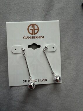 Giani Bernini Long Sterling Silver Ball Drop Earrings - Silver